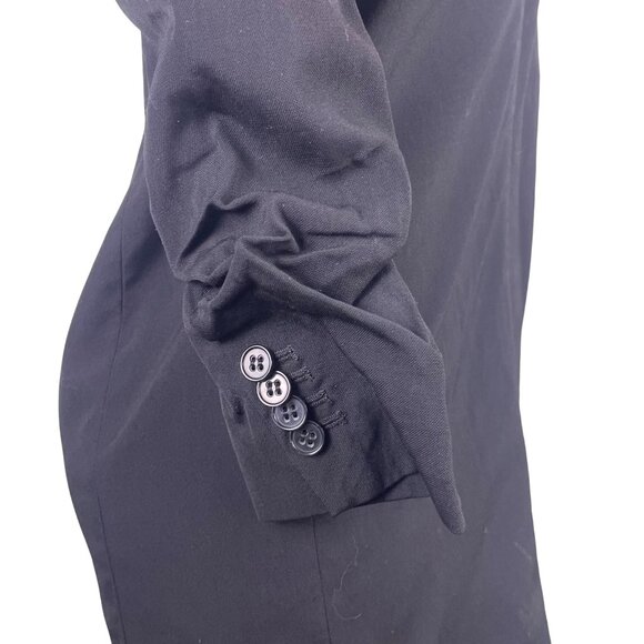 Theory Womens Black Wool & Polyamide Shirt Blazer Dress Elegant Button Cuff Sz 4 - Picture 5 of 9